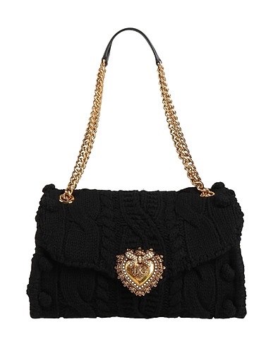 DOLCE&GABBANA Shoulder bag DEVOTION Black 90% Viscose, 10% Calfskin