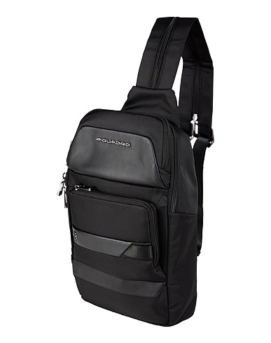 PIQUADRO Backpacks Black Cow leather, EVA (Ethylene - Vinyl - Acetate), Nylon, Polyester, Metal