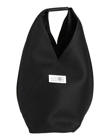 MM6 MAISON MARGIELA Handbag Black 100% Polyester, Cow leather
