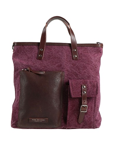 THE BRIDGE Handbag Plum Leather, Textile fibres