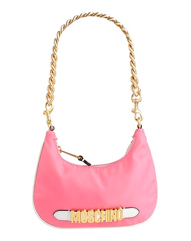 MOSCHINO Handbag Pink 100% Nylon, Leather