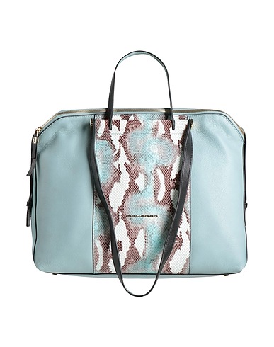 PIQUADRO Handbag Sky blue Cow leather