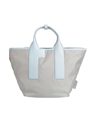 FURLA Handbag Grey Recycled nylon, Leather
