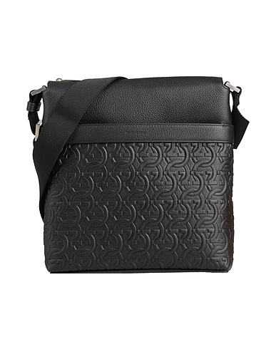 FERRAGAMO Cross-body bags Black 90% Cotton, 10% Acrylic