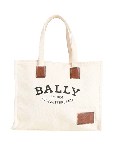 BALLY Handtasche Elfenbein Gewebefasern, Leder