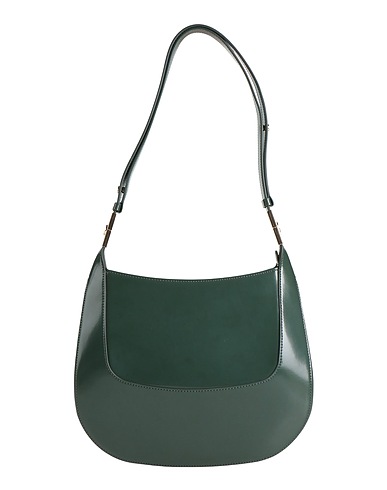 BORBONESE Shoulder bag Dark green 100% Leather