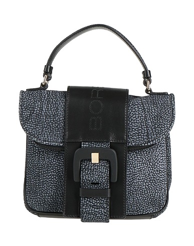 BORBONESE Handbag Slate blue Leather