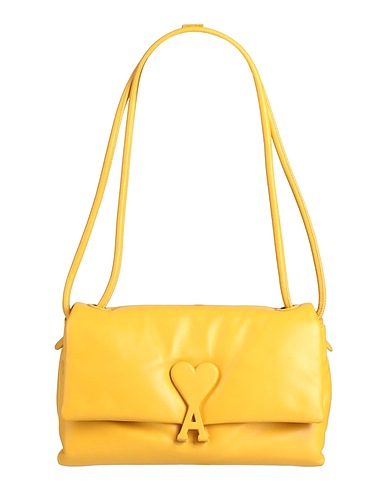 AMI ALEXANDRE MATTIUSSI Sac porté épaule Jaune-orange Cuir