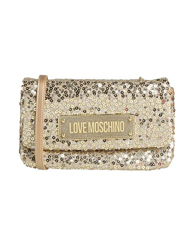 LOVE MOSCHINO Across-body bag Gold 80% PET (Polyethylene terephthalate), 20% Polyurethane
