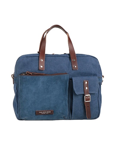 THE BRIDGE Handbag Navy Textile fibers, Leather