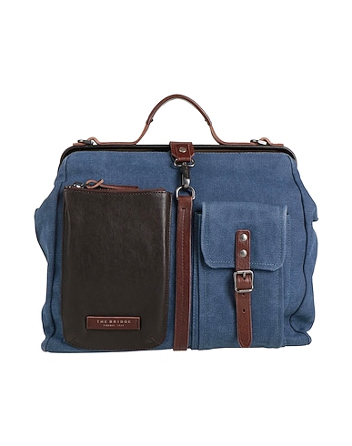 THE BRIDGE Bolso de mano Azul francés Fibras textiles, Cuero
