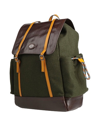 THE BRIDGE Backpacks Dark green 100% Textile fibers, Leather