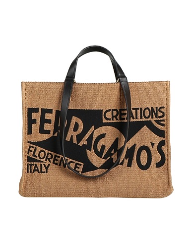 FERRAGAMO Handtasche Sand Naturbast, Kalbsleder