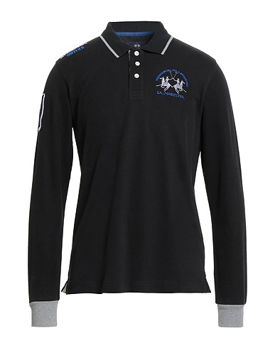 LA MARTINA Polo Nero 100% Cotone