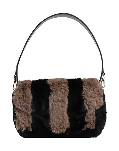 MY-BEST BAG Handtasche Maulwurfsgrau 70% Polyester, 30% Rindsleder