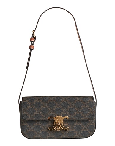 CELINE Shoulder bag Dark brown Leather