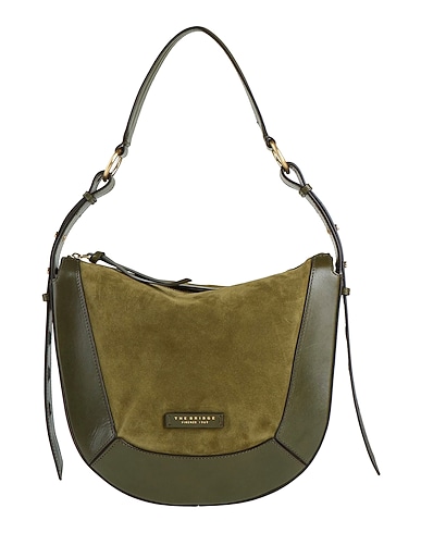 THE BRIDGE Shoulder bag Military green Cow leather