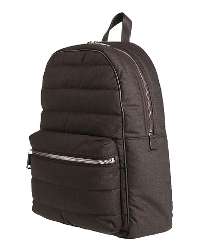 MOORER Rucksacks Dark brown 90% Virgin Wool, 5% Cashmere, 5% Polyurethane, Leather