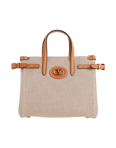 VALENTINO GARAVANI Handbag Camel Leather, Textile fibres