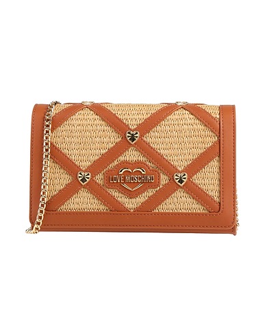 LOVE MOSCHINO Cross-body bags Tan 50% Polyester, 35% Polypropylene, 15% Polyethylene