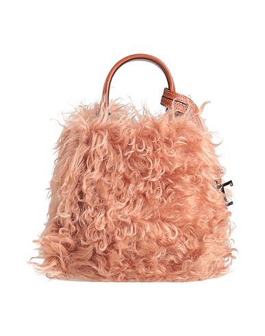 TOD'S Handbag Light brown Textile fibers, Leather