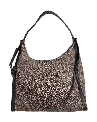 BORBONESE Shoulder bag Sand 100% Polyester, Leather