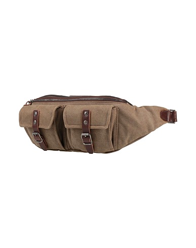 THE BRIDGE Belt Bags Khaki Leather, Textile fibers