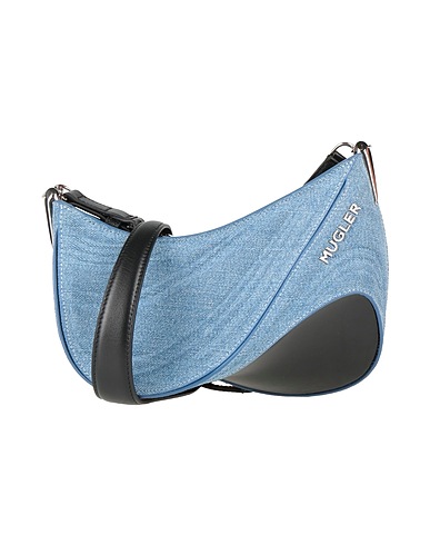 MUGLER Cross-body bags Blue 100% Cow leather, Cotton