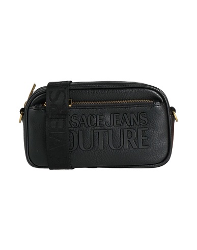 VERSACE JEANS COUTURE Across-body bag Black 100% Polyurethane, Polyurethane resin