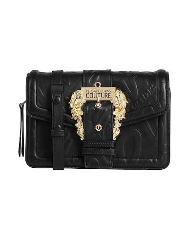 VERSACE JEANS COUTURE Across-body bag Black 100% Polyester, Polyurethane resin