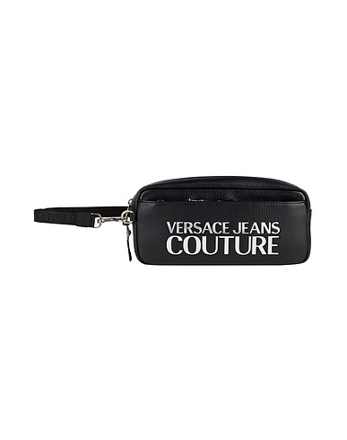VERSACE JEANS COUTURE Beauty case Black 100% Polyurethane, Polyurethane resin