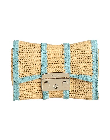 FURLA Handbag Sky blue Textile fibres