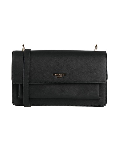 TWINSET Across-body bag Black 100% Polyester, Polyurethane