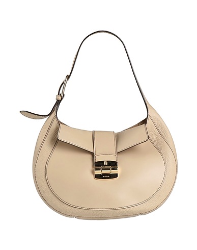 FURLA Handbag Beige Leather