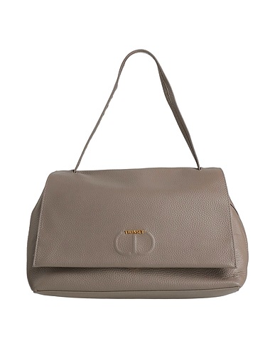 TWINSET Bolso de mano Gris 100% Piel de bovino