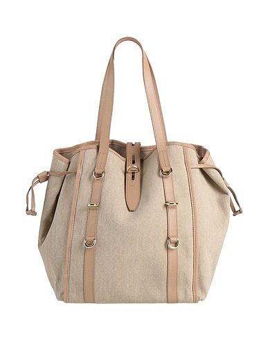 FURLA Handbag Khaki Textile fibres, Leather
