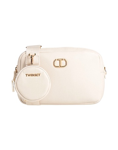 TWINSET Across-body bag Ivory 100% Polyurethane