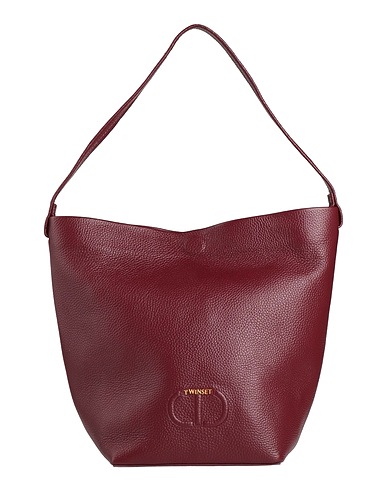 TWINSET Handbag Plum 100% Cow leather