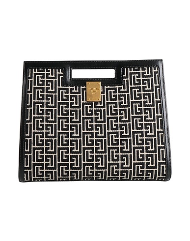 BALMAIN Handbag Black 90% Cotton, 10% Polyester