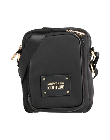 VERSACE JEANS COUTURE Borsa a tracolla Nero 90% PVC - Polivinilcloruro, 10% Poliestere