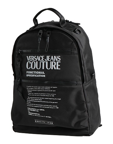 VERSACE JEANS COUTURE Rucksacks Black 95% Polyamide, 5% Polyurethane