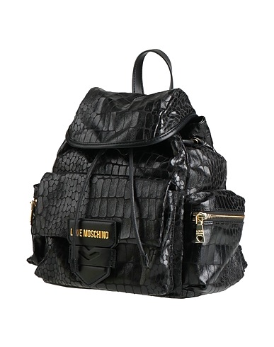 LOVE MOSCHINO Rucksacks Black 60% Polyester, 40% Polyurethane