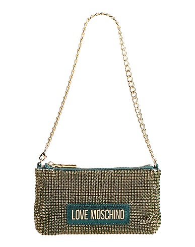LOVE MOSCHINO Handbag Green 60% Glass, 36% Polyester, 4% Thermoplastic polyurethane