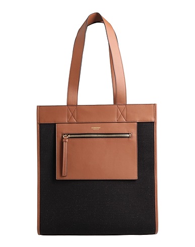 BURBERRY Shoulder bag Black 56% Jute, 44% Cotton, Cow leather
