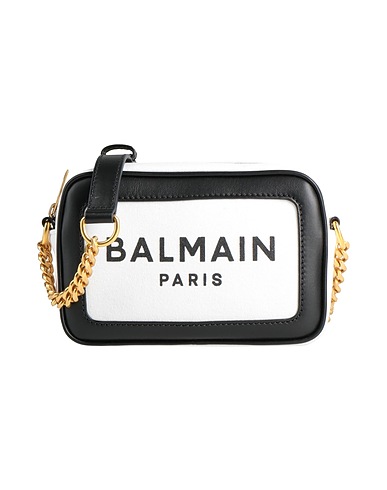 BALMAIN Cross-body bags White Textile fibers, Leather