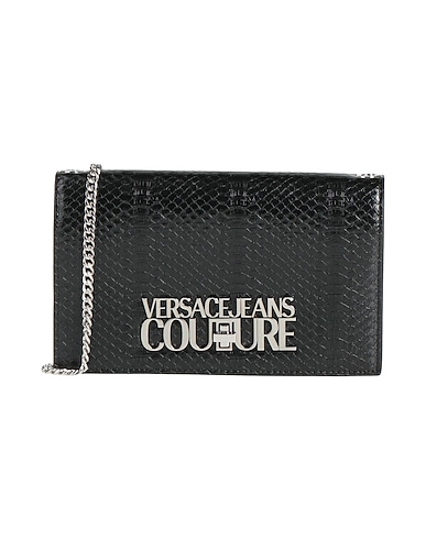 VERSACE JEANS COUTURE Across-body bag Black 100% Polyester, Polyurethane resin