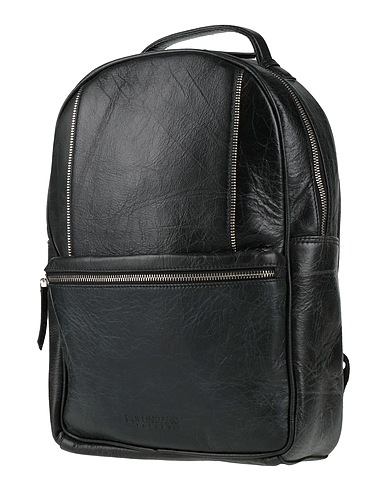 BOLONGARO TREVOR Backpacks Black Leather, Textile fibers
