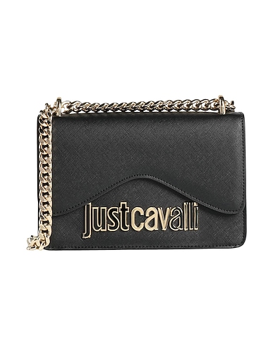 JUST CAVALLI Across-body bag Black 100% Polyester, Polyurethane resin