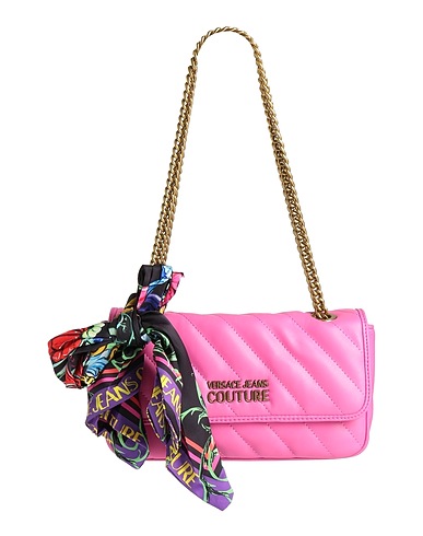 VERSACE JEANS COUTURE Shoulder bag Pink 100% Polyester, Polyurethane resin