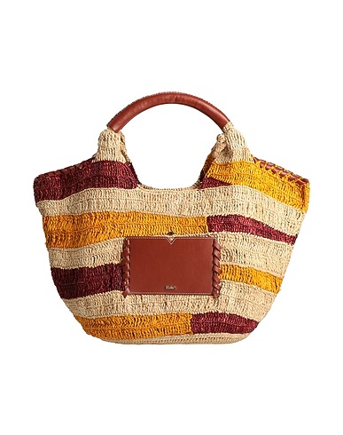 BA&SH Handbag Beige 100% Natural raffia, Cowhide